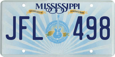 MS license plate JFL498