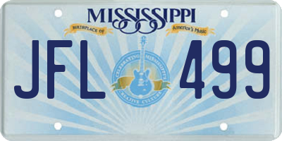 MS license plate JFL499