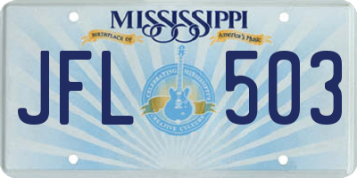MS license plate JFL503