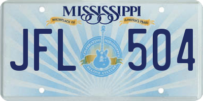 MS license plate JFL504