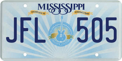 MS license plate JFL505