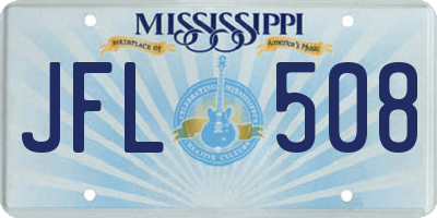 MS license plate JFL508