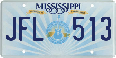 MS license plate JFL513