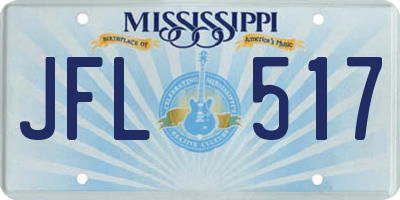 MS license plate JFL517