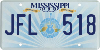 MS license plate JFL518
