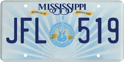 MS license plate JFL519