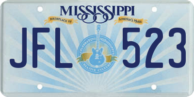 MS license plate JFL523