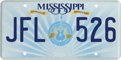 MS license plate JFL526