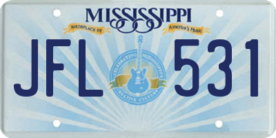 MS license plate JFL531