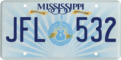 MS license plate JFL532