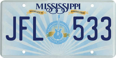 MS license plate JFL533
