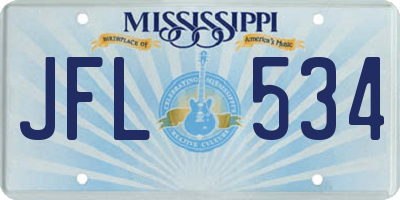 MS license plate JFL534