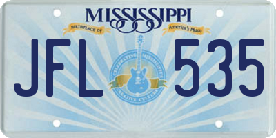MS license plate JFL535
