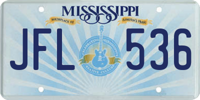 MS license plate JFL536