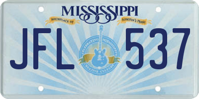 MS license plate JFL537