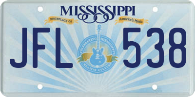 MS license plate JFL538