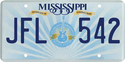MS license plate JFL542
