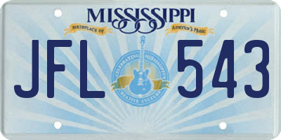 MS license plate JFL543