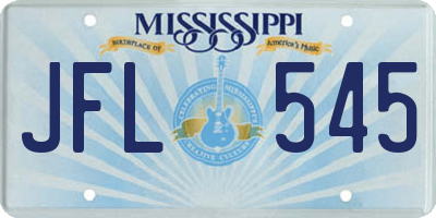 MS license plate JFL545
