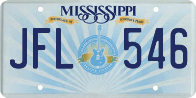 MS license plate JFL546