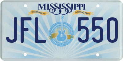 MS license plate JFL550