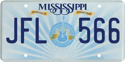 MS license plate JFL566