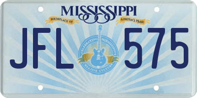 MS license plate JFL575