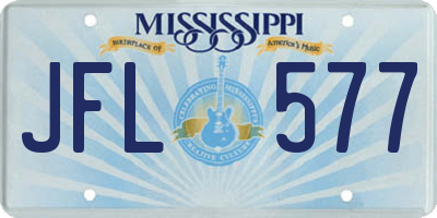 MS license plate JFL577