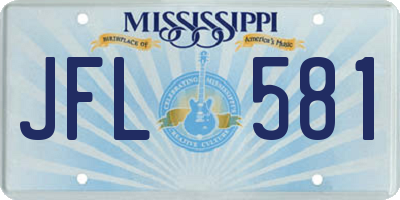 MS license plate JFL581