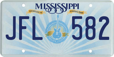 MS license plate JFL582