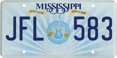 MS license plate JFL583