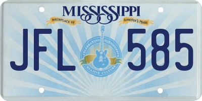 MS license plate JFL585