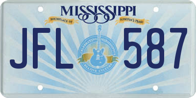 MS license plate JFL587