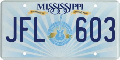 MS license plate JFL603