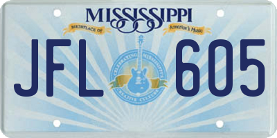 MS license plate JFL605