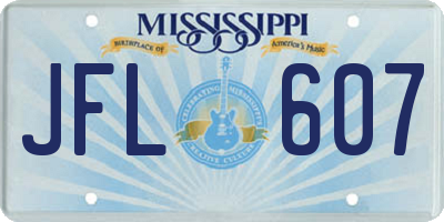 MS license plate JFL607