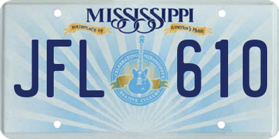 MS license plate JFL610
