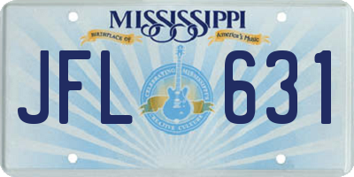 MS license plate JFL631