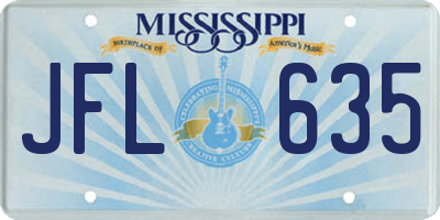 MS license plate JFL635