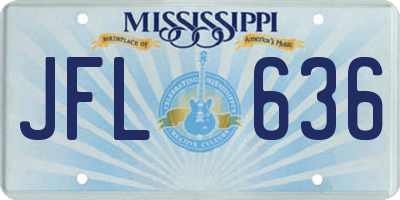 MS license plate JFL636