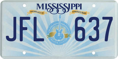 MS license plate JFL637