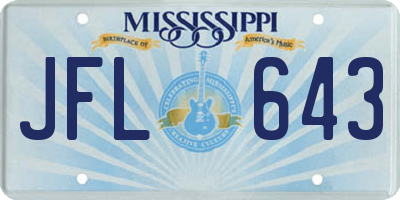MS license plate JFL643