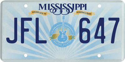 MS license plate JFL647