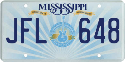 MS license plate JFL648