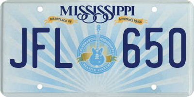 MS license plate JFL650
