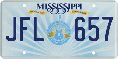 MS license plate JFL657