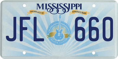 MS license plate JFL660