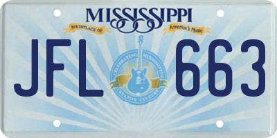 MS license plate JFL663