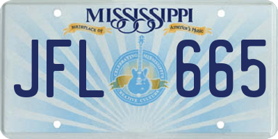 MS license plate JFL665
