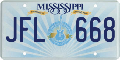 MS license plate JFL668